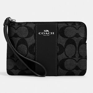 Coach Zip Wristlet in Signature Canvas